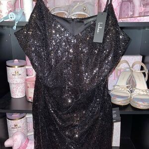 Lulus XL black sequin mini dress
